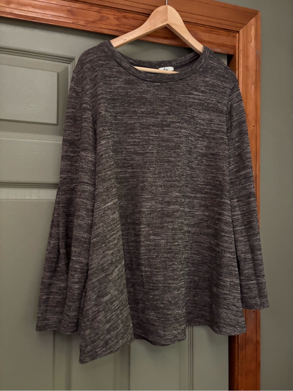 Women's Brown Bell-Sleeve Knit Top